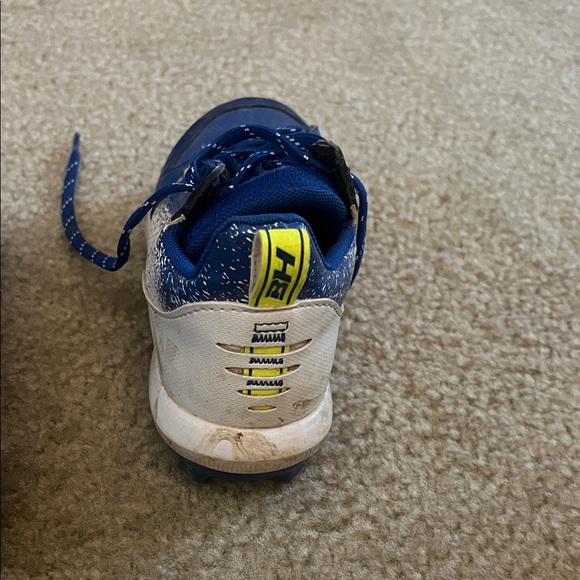 Under Armour Blue and Neon Green baseball cleats - Picture 2 of 3